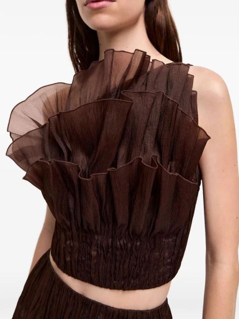 Aje Leigh layered fan top - Brown