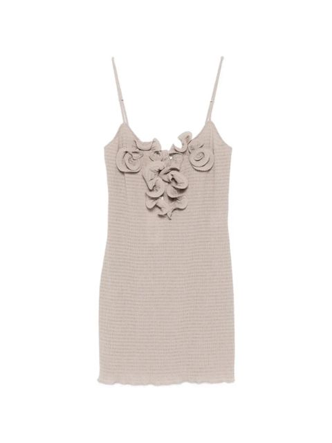 Magda Butrym floral-appliqué mini dress - Brown - zdjęcie produktu nr 1