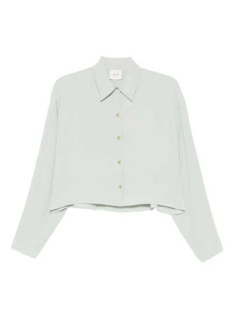 Alysi button-front silk blouse - Green - zdjęcie produktu nr 1