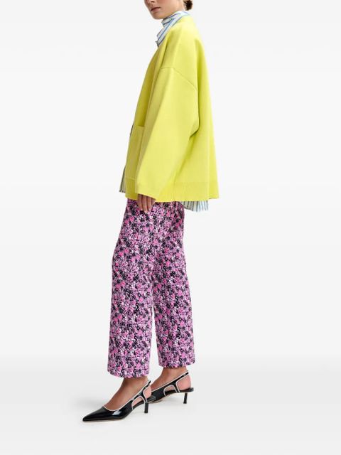 Essentiel Antwerp flower-buttons patch-pocket cardigan - Yellow