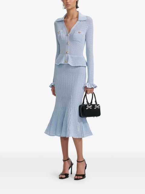 Self-Portrait crochet midi dress - Blue