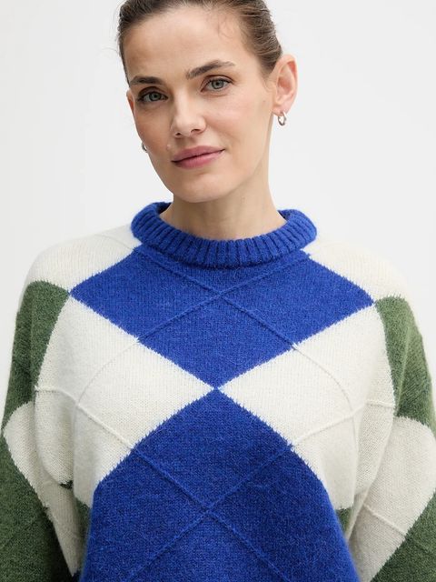 Tommy Hilfiger sweter z dodatkiem alpaki damski kolor niebieski WW0WW47464