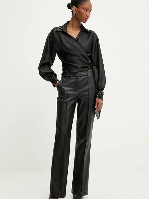 Answear.LAB bluzka damska kolor czarny z aplikacją