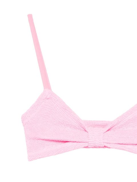 Hunza G crinkle-effect bow-detail bikini - Pink