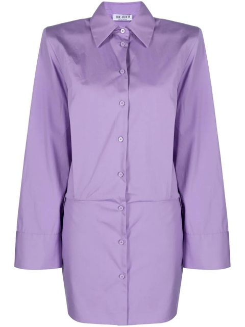 The Attico structured cotton shirt dress - Purple - zdjęcie produktu nr 1