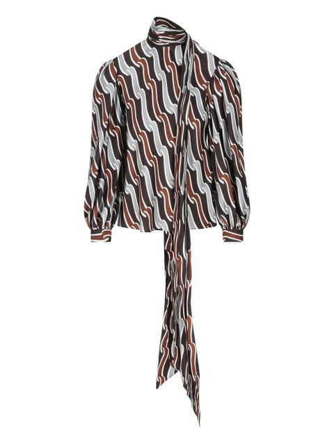 Gucci print silk blouse - Brown - zdjęcie produktu nr 1