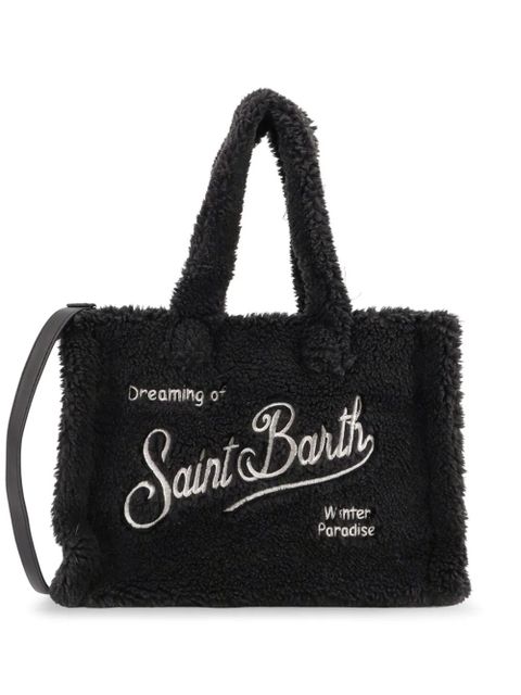 MC2 Saint Barth Colette teddy-embroidered shoulder bag - Black - zdjęcie produktu nr 1