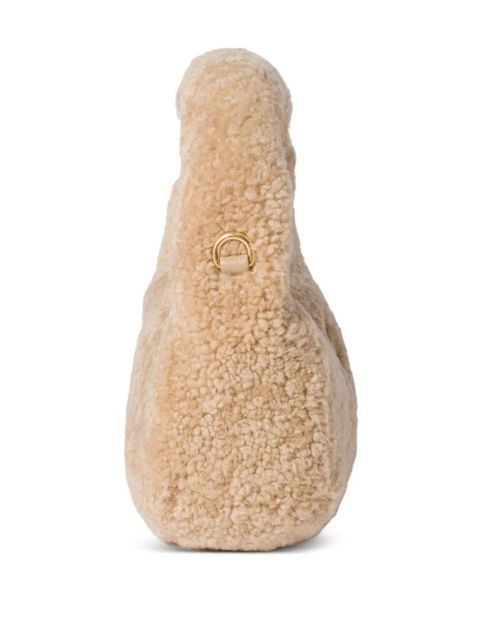 Miu Miu mini Wander shearling tote bag - Neutrals