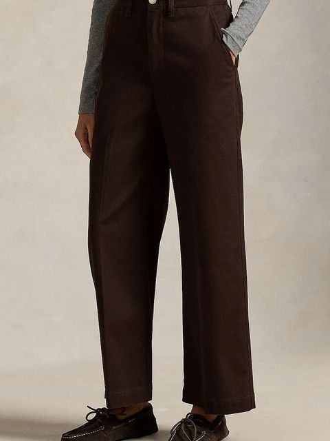 Polo Ralph Lauren spodnie damskie kolor brązowy szerokie high waist 211873988 - zdjęcie produktu nr 1