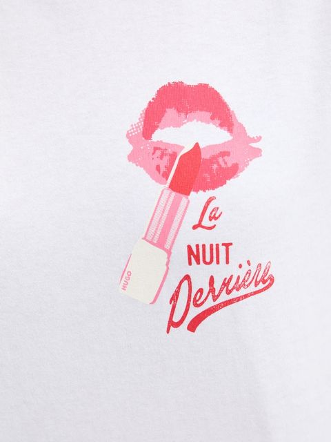 HUGO t-shirt bawełniany damski kolor biały 50544897