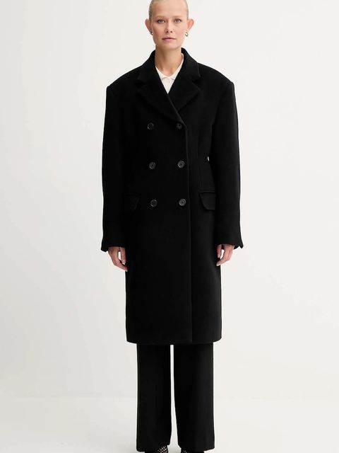 Filippa K płaszcz z dodatkiem wełny kolor czarny 31972 - zdjęcie produktu nr 1