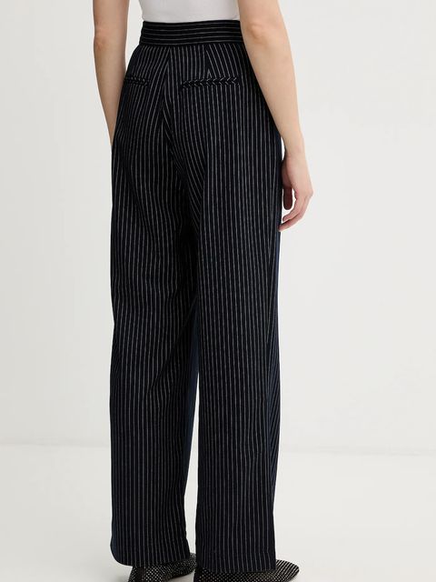 Never Fully Dressed spodnie Arden damskie kolor granatowy szerokie high waist NFDTR581 - zdjęcie produktu nr 2