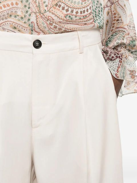 SOLOTRE pleated straight-leg trousers - Neutrals