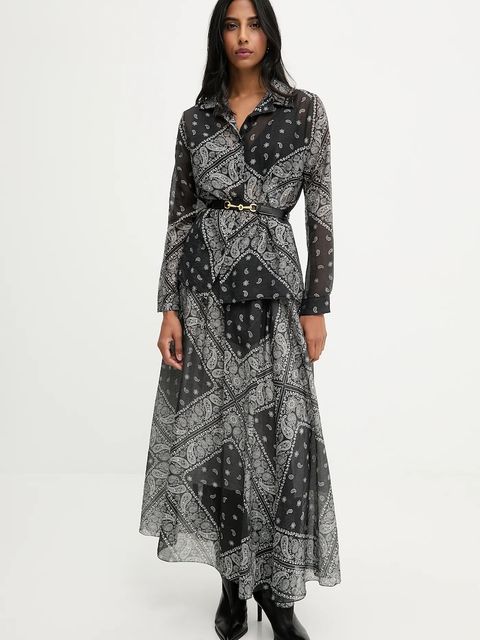 Answear.LAB koszula i spódnica damski kolor czarny