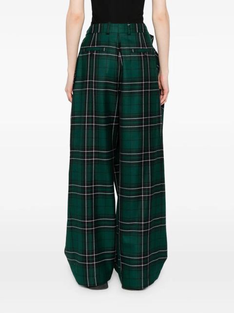 JW Anderson fold-over tartan trousers - Green