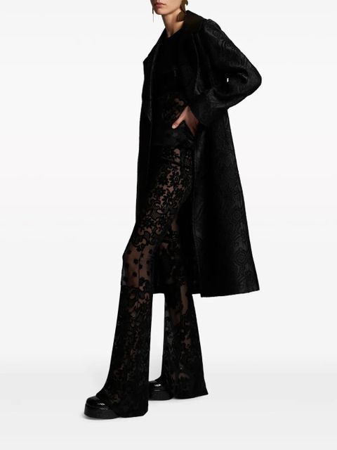 ETRO tulle and jacquard velvet top - Black