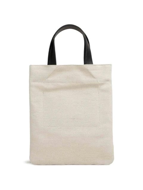 Jil Sander logo-printed leather-handles tote bag - Neutrals - zdjęcie produktu nr 2