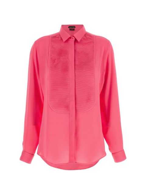 TOM FORD pleated silk shirt - Pink - zdjęcie produktu nr 1