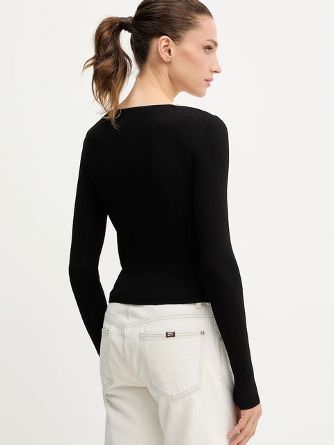 Miss Sixty sweter z domieszką jedwabiu damskie kolor czarny lekki 6S2RJ22900 - zdjęcie produktu nr 2