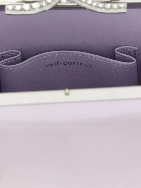 Self-Portrait bow-embellished tote bag - Purple