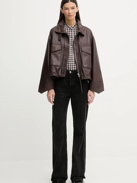 Marc O'Polo koszula bawełniana damska kolor bordowy regular 511111042519 - zdjęcie produktu nr 2