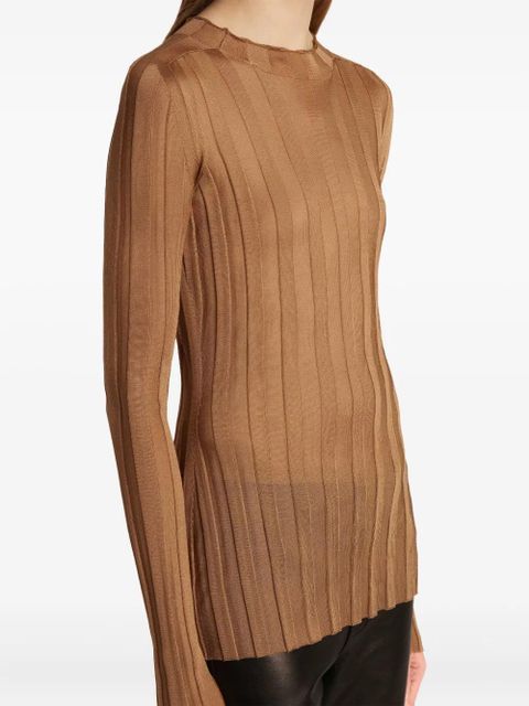 KHAITE Cosette mock-neck knit top - Brown