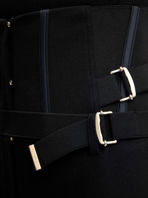 Pinko spodnie damskie kolor czarny dzwony high waist 105654 A2QV - zdjęcie produktu nr 2