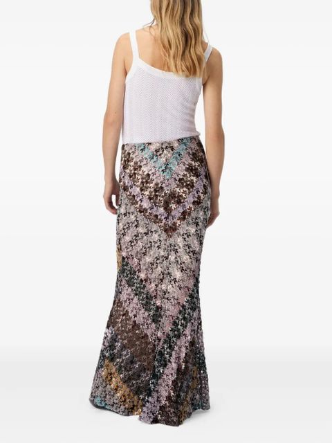 Missoni zigzag-lace maxi skirt - Black