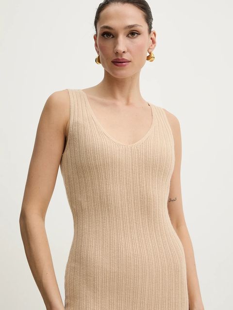 Morgan sukienka i sweter RMNATE kolor beżowy mini dopasowana RMNATE