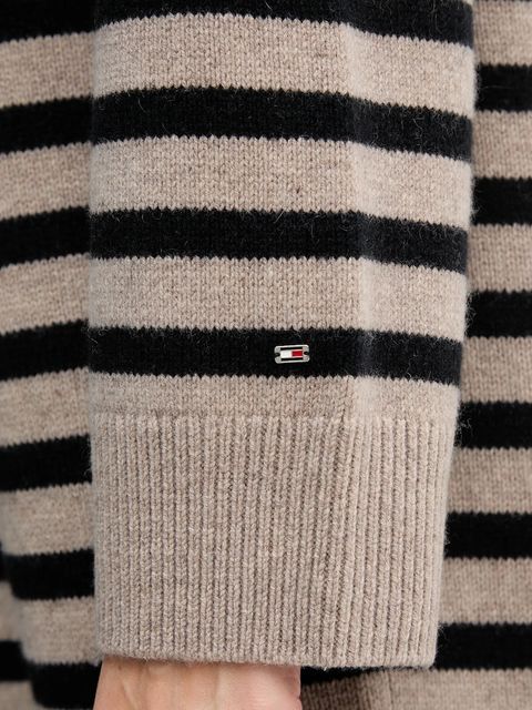 Tommy Hilfiger sukienka wełniana kolor beżowy midi oversize WW0WW46761