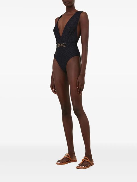 ZIMMERMANN geometric-print belted swimsuit - Black - zdjęcie produktu nr 2