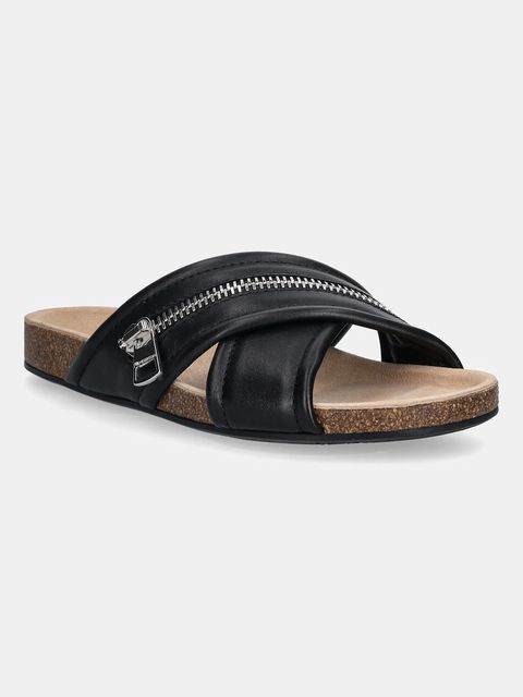 JW Anderson klapki skórzane Biker Slide damskie kolor czarny SN0107 LA0268 999 - zdjęcie produktu nr 1
