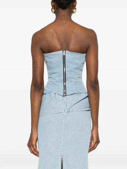 Magda Butrym bow zip blouse - Blue