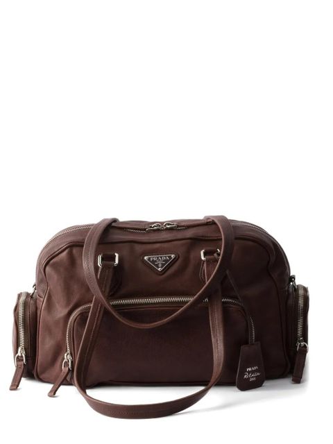 Prada large leather zip tote bag - Brown - zdjęcie produktu nr 1