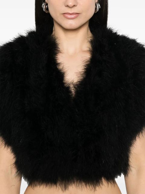 Yves Salomon feather jacket - Black