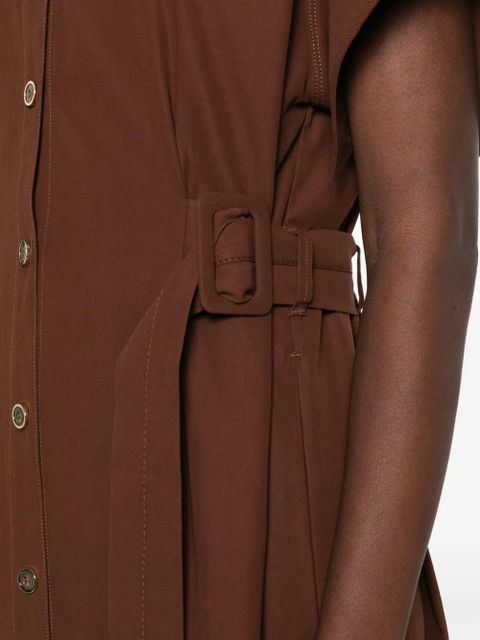 PINKO belted buttoned midi shirt dress - Brown