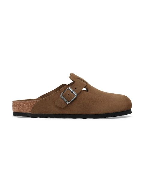 Birkenstock klapki zamszowe Boston kolor brązowy 1030814 - zdjęcie produktu nr 1