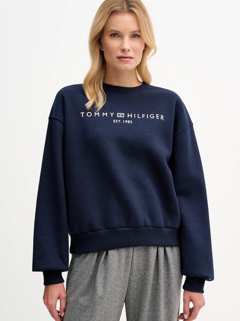 Tommy Hilfiger bluza damska kolor granatowy z nadrukiem WW0WW47831 - zdjęcie produktu nr 1