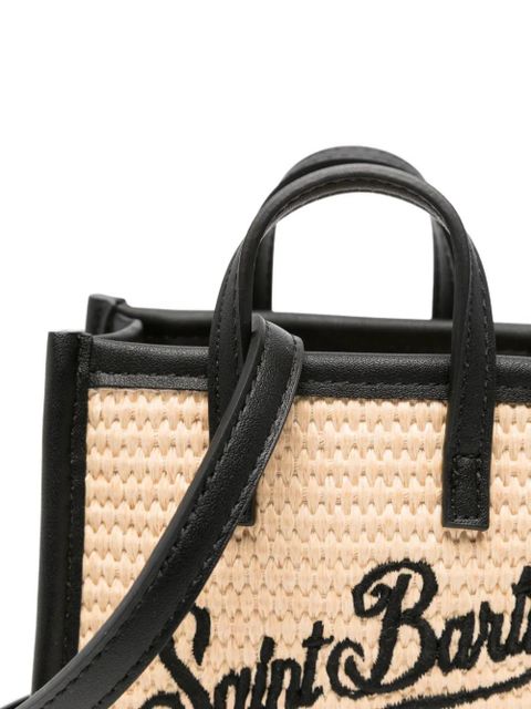 MC2 Saint Barth logo-embroidered woven tote bag - Neutrals