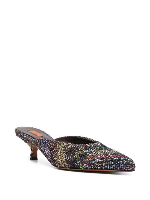 Missoni point-toe mules - Black