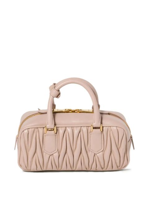 Miu Miu Arcadie matelassé leather tote bag - Pink