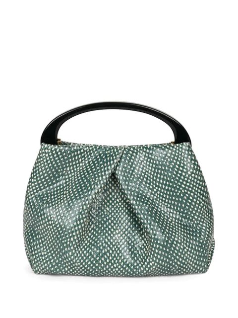 DRIES VAN NOTEN snakeskin-printed tote bag - Green