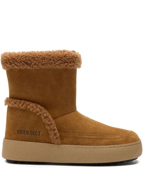 Moon Boot shearling-trimmed suede boots - Brown - zdjęcie produktu nr 1
