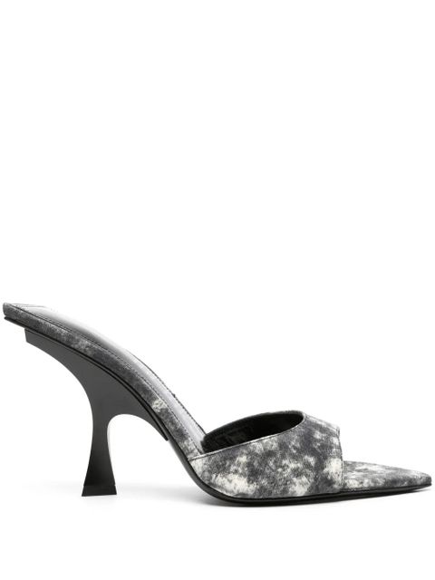 The Attico 100mm bleached-effect pointed-toe sandals - Grey - zdjęcie produktu nr 1