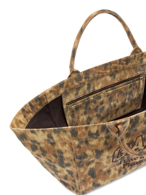 GANNI leopard-print tote bag - Neutrals