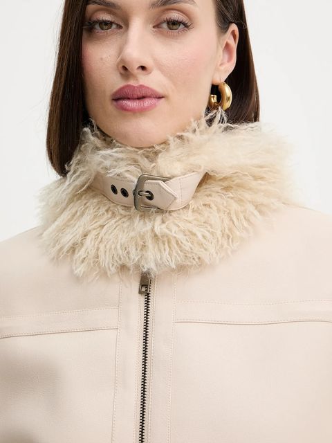 Twinset kurtka kolor beżowy przejściowa 252TP2410