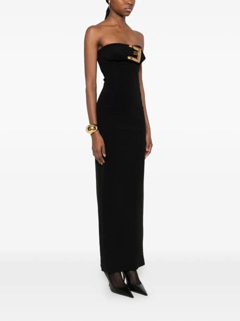 Balmain strapless maxi dress - Black