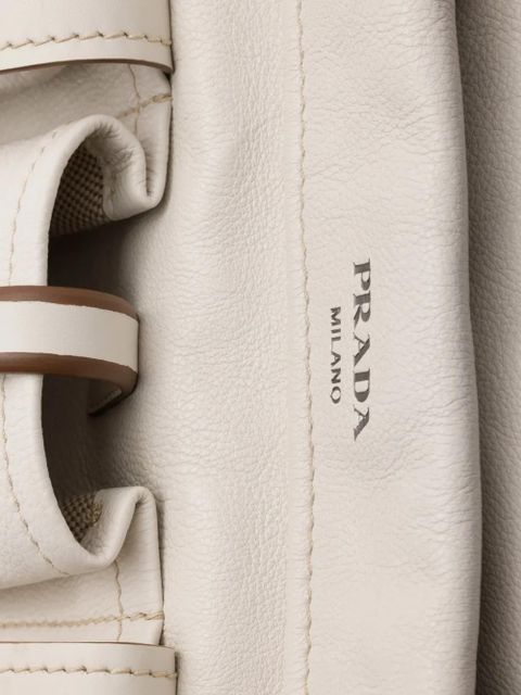 Prada Route large leather tote bag - Neutrals