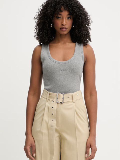 Karl Lagerfeld top damski bawełniany z elastanem - zdjęcie produktu nr 1