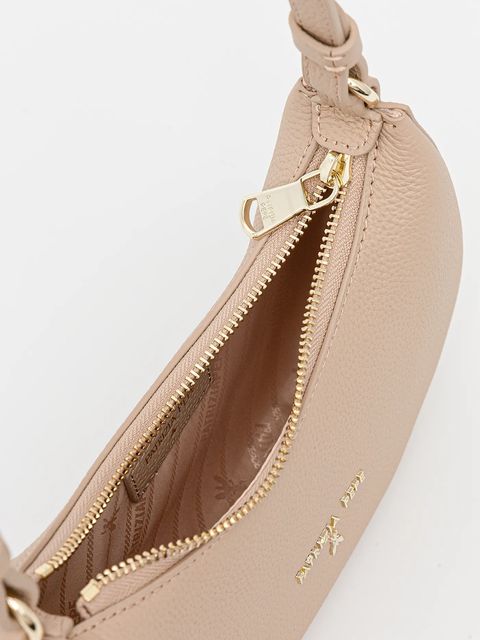 Patrizia Pepe torebka skórzana kolor beżowy 8B0309 L001